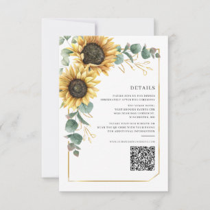 Carte de détails du Mariage Floral Sunflower Eucal