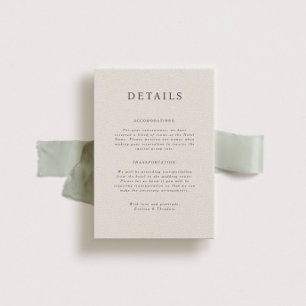 Carte de détails du Mariage Parker Portait