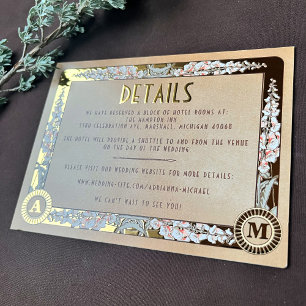 Carte de détails du Mariage Royal Nouveau Real Foi