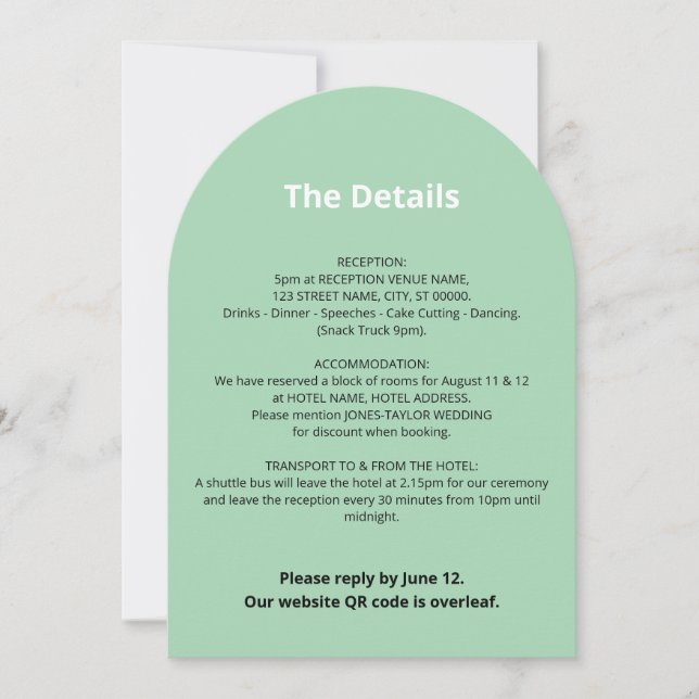 Carte de détails du Mariage vert de la Monnaie de  (Devant)