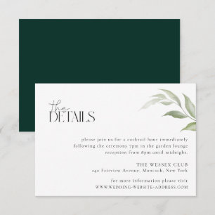 Carte de détails du Mariage Wild Forest
