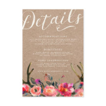 CARTE DE DÉTAILS | Élégant Floral Rustic Spring An
