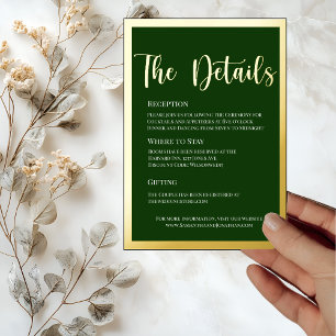 Carte de détails élégante avec feuille d'or sur fo