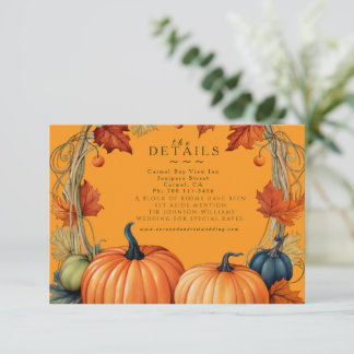 Carte de détails Fleurs et citrouilles d'automne