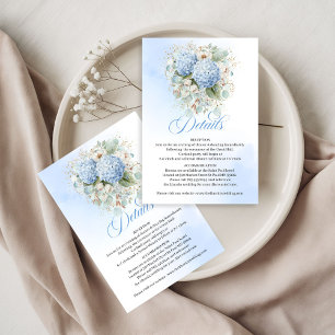 Carte de détails Hydrangea Bleu Luxe avec détails