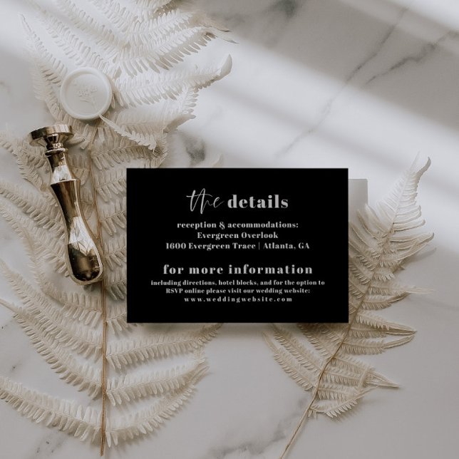 Carte de détails Mariage de typographie moderne en (Créateur téléchargé)