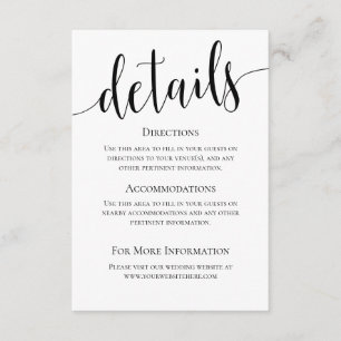 Carte de détails Mariage Modern We Do