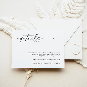 Carte de détails minimaliste du Mariage, Cartes de