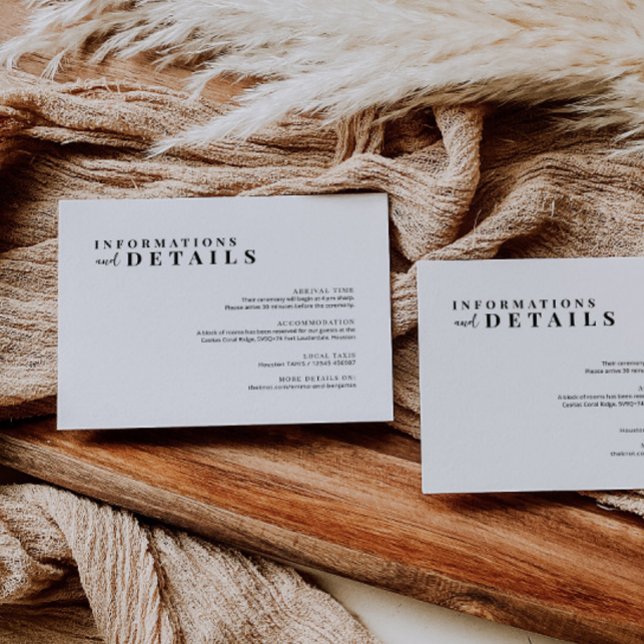 Carte de détails minimaliste moderne pour Mariage (Créateur téléchargé)