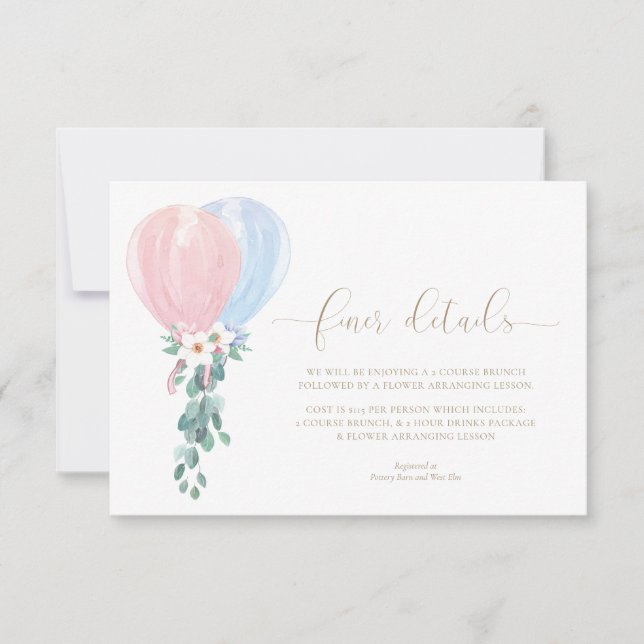 Carte de détails plus fins pour Baby Shower avec b (Devant)