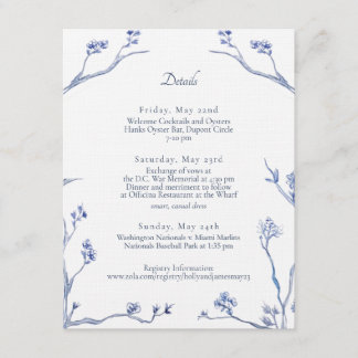Carte de détails pour le mariage de Holly et James