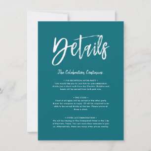 Carte de détails Script Turquoise