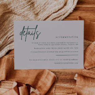 Carte de détails simple pour invitation de mariage