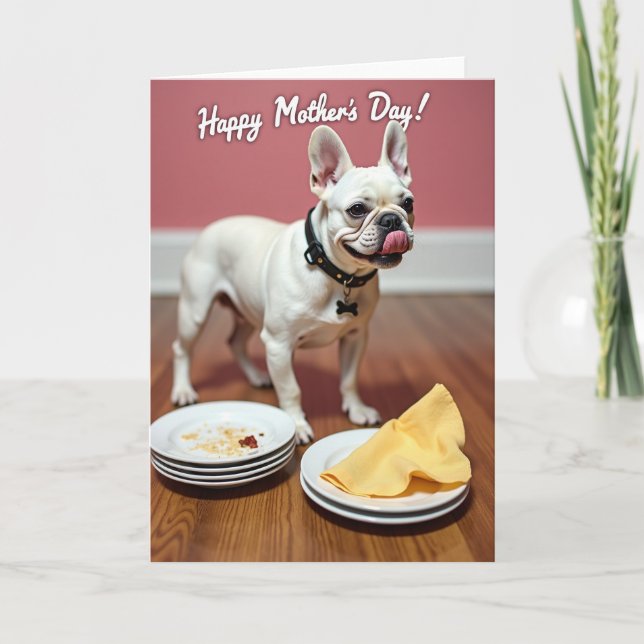 Carte de dîner canin pour la fête des mères (Devant)