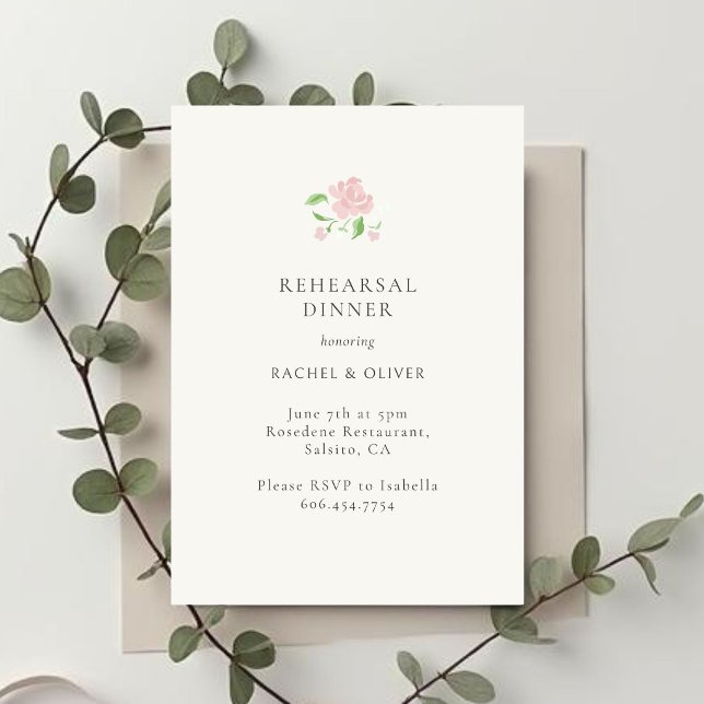 Carte de dîner de répétition de mariage Ivory| Flo (Créateur téléchargé)