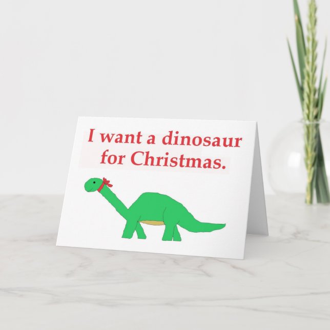 Carte de dinosaure de Noël (Devant)