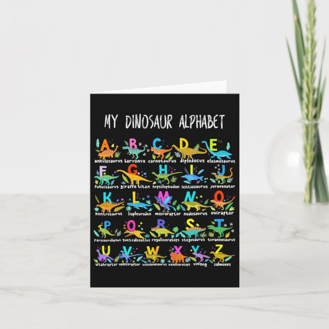 Carte De Dinosaures Alphabet Abc Retour À L'Étudiant K À (Devant)