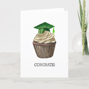 Carte de diplôme, Casquette d'aquarelle avec Cupca