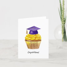 Carte de diplôme, Casquette d'aquarelle avec Cupca