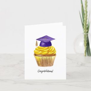 Carte de diplôme, Casquette d'aquarelle avec Cupca