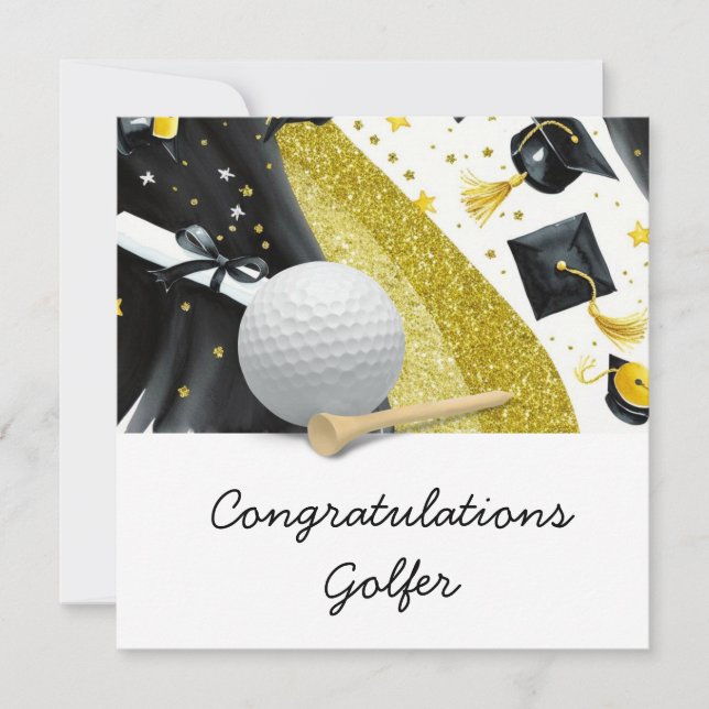 Carte de diplôme de golf - Félicitations Diplômé (Devant)