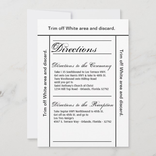 Carte de direction 3,5 x 6 Typographie moderne New (Devant)