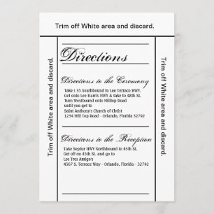 Carte de direction 3,5 x 6 Typographie moderne New