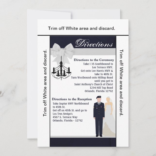 Carte de direction 3.5x6 ARMÉE Uniforme Blues Brid (Devant)