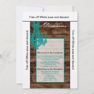Carte de direction 3,5x6 Chandelier Western Rustic