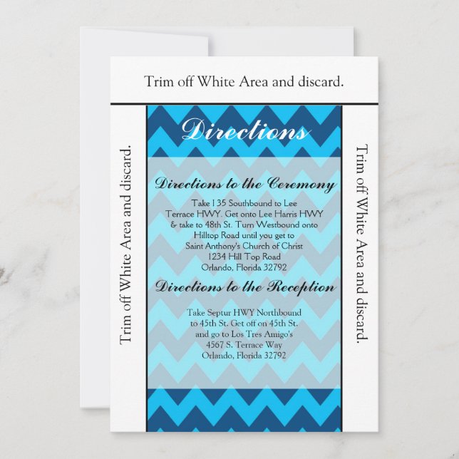 Carte de direction 3,5x6 Chevron Blues (Devant)