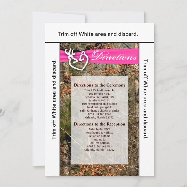 Carte de direction 3.5x6 Deer Couple Doe Buck Camo (Devant)