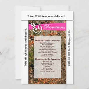 Carte de direction 3.5x6 Deer Couple Doe Buck Camo