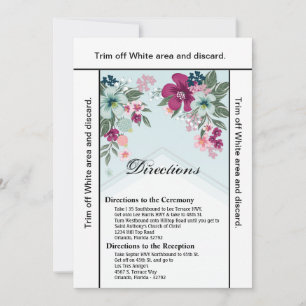 Carte de direction 3,5x6 Fleur tropicale sur Blue