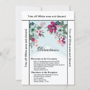 Carte de direction 3,5x6 Fleur tropicale sur Blue