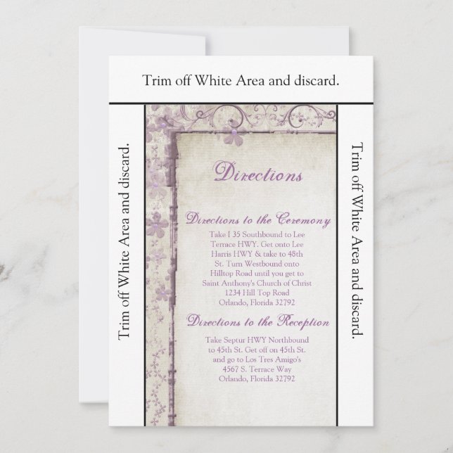 Carte de direction 3,5x6 Flore de printemps violet (Devant)