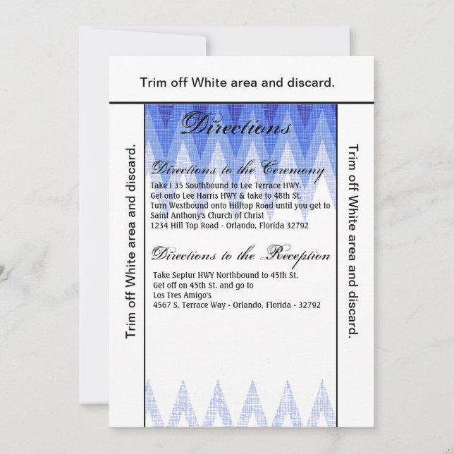 Carte de direction 3,5x6 Ombre Chevron Blue (Devant)
