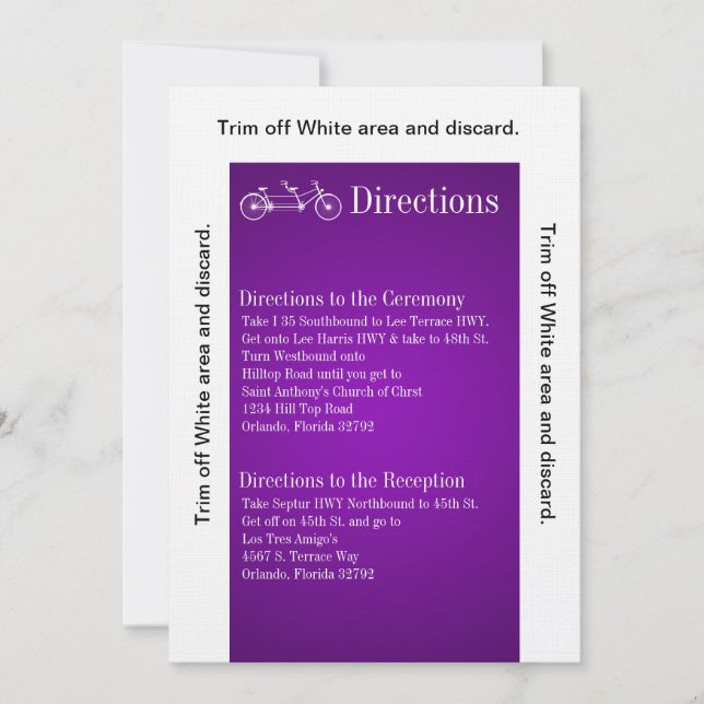Carte de direction 3.5x6 PurpleDouble Vélo (Devant)