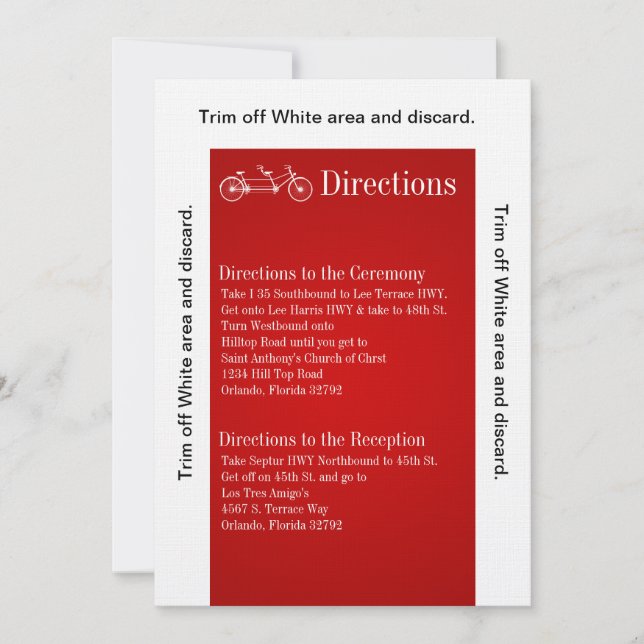 Carte de direction 3.5x6 Red Double Vélo (Devant)