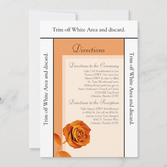 Carte de direction 3.5x6 Rose orange brûlé (Devant)