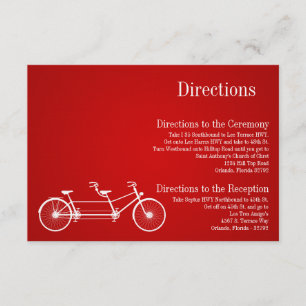Carte de direction 3x5 Vélo double rouge blanc