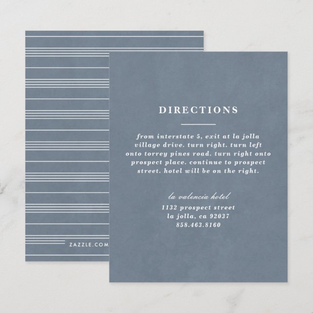 Carte de direction de noeud illustrée - gris bleu (Devant / Derrière)