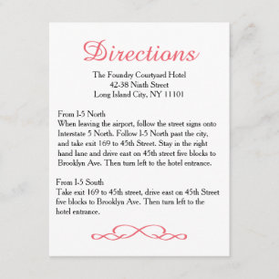 Carte de direction Mariage floral rose Love & Peac