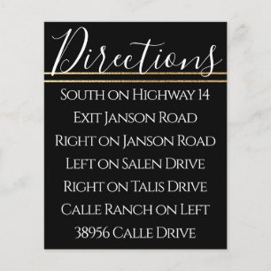 Carte de direction or Elegant Bat mitzvah à barres