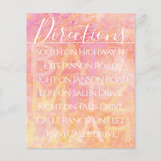 Carte de direction simplement subtile pour Bar ou  (Devant)