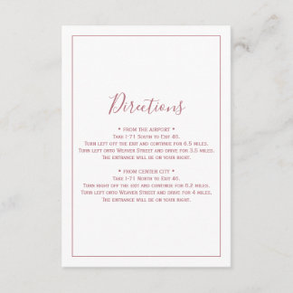 Carte de directions minimaliste en rose gold