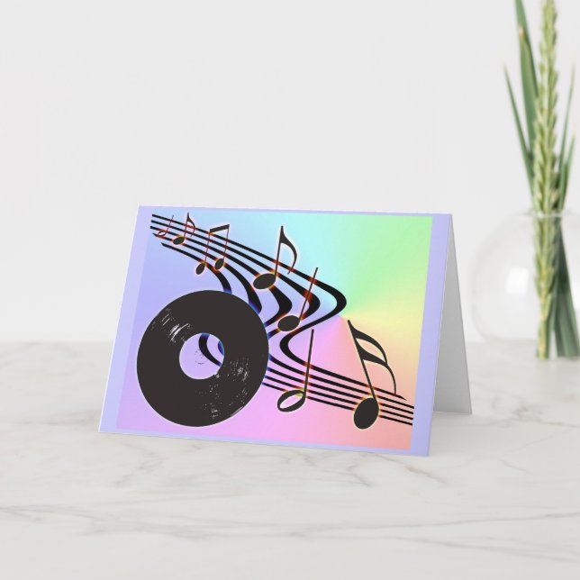 Carte de disque vinyle et de notes (Devant)