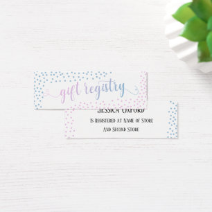 Carte de distribution pour bébé Confetti bleu rose