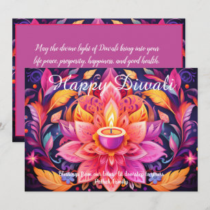 Carte de Diwali à la Flamme du Festival