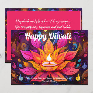 Carte de Diwali Lotus Céleste