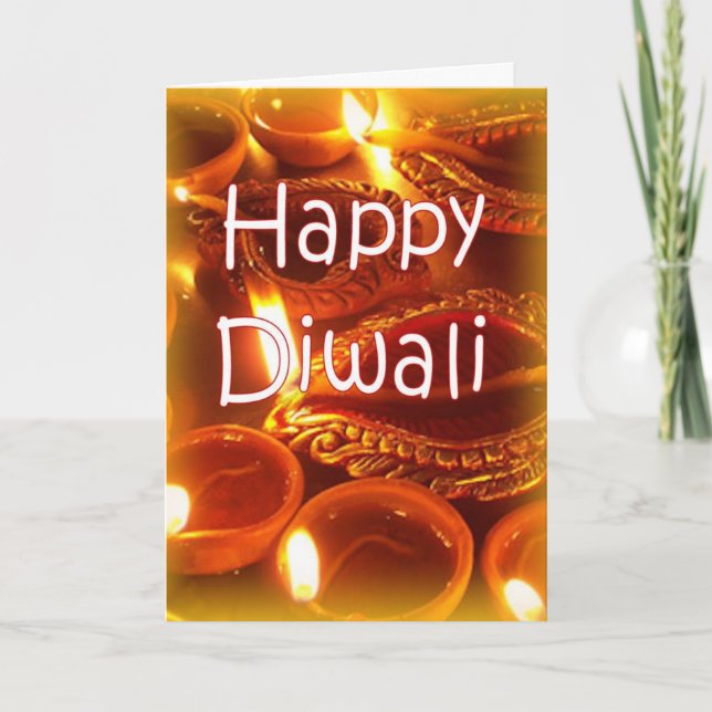 Carte de diyas de Diwali (Devant)